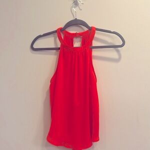 Bright/Neon Orange Flowy Halter Top